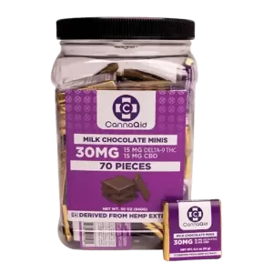 CannaAid Milk Chocolate Minis Delta 9 Square 30mg Edibles Cannabis CBD THC