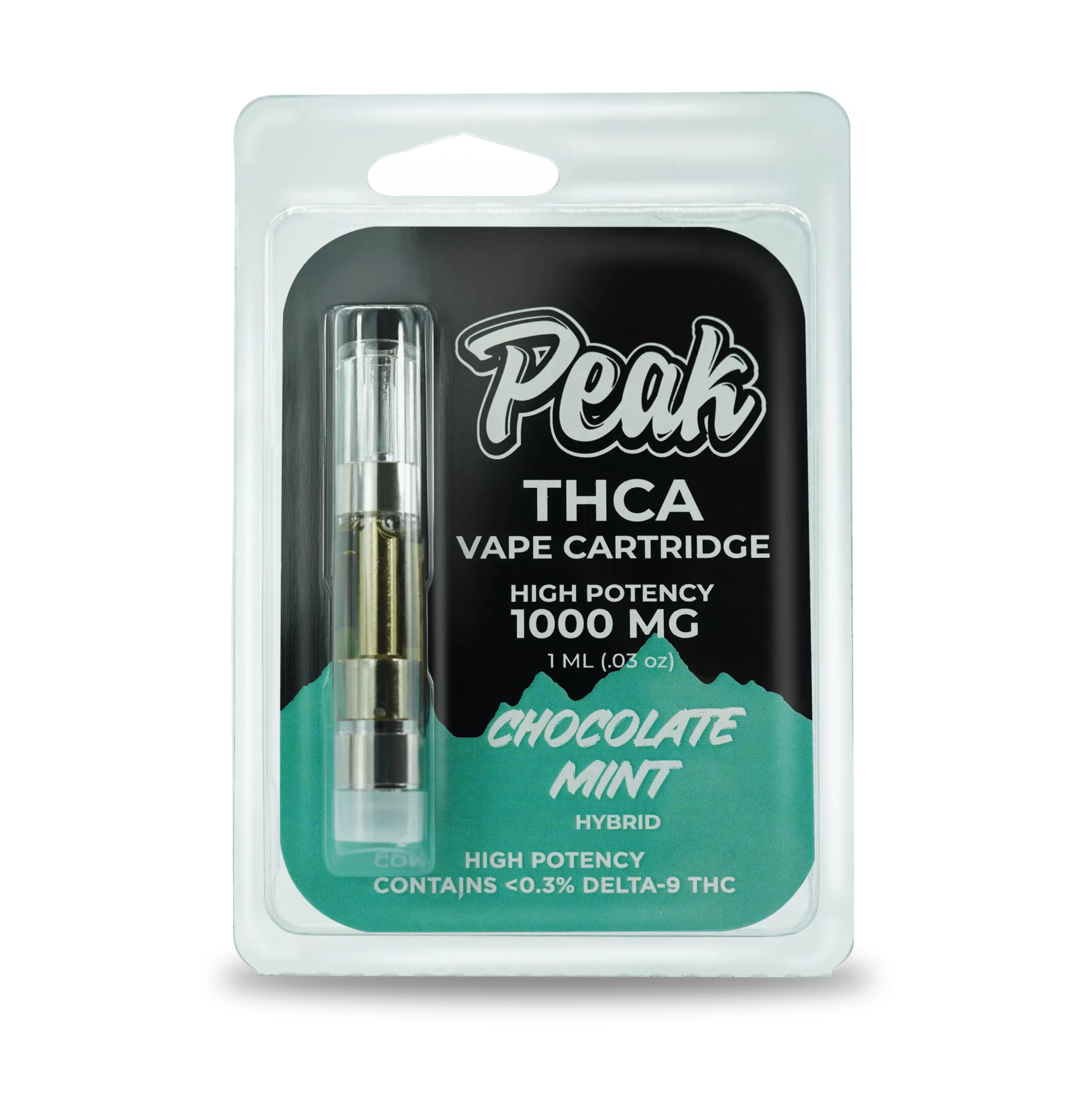 peak vape cart thca high potency 1000mg chocolate mint hybrid