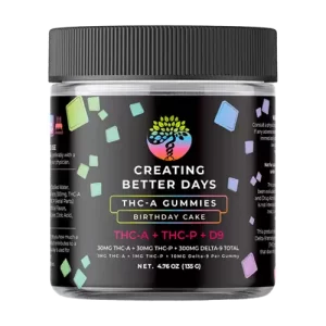 Creating better days thca gummies birthday cake THCA THCP D9 Delta-9 THC Cannabis
