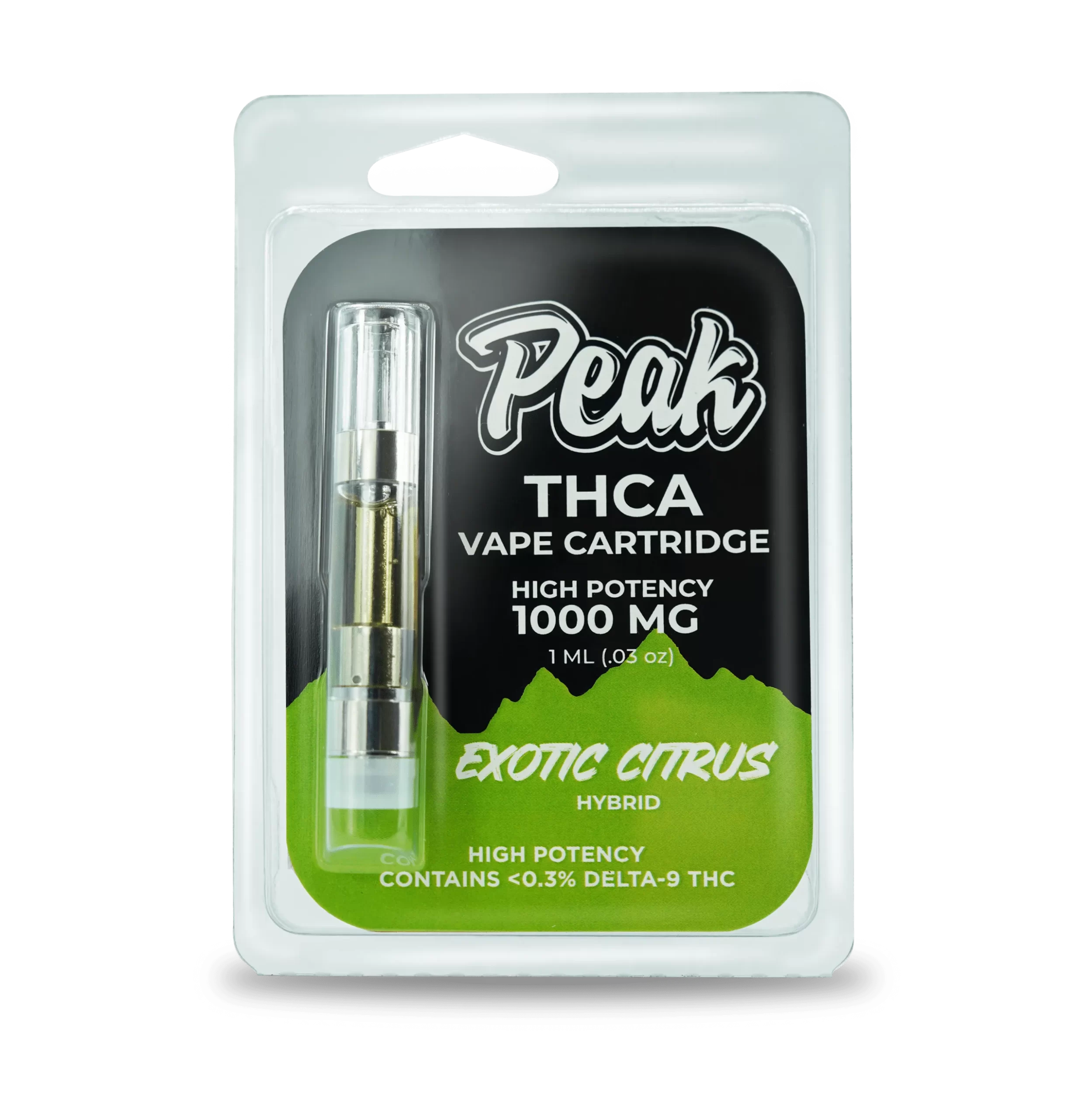 Peak 1000mg THCA THC Cannabis Cart Vape high potency exotic citrus hybrid