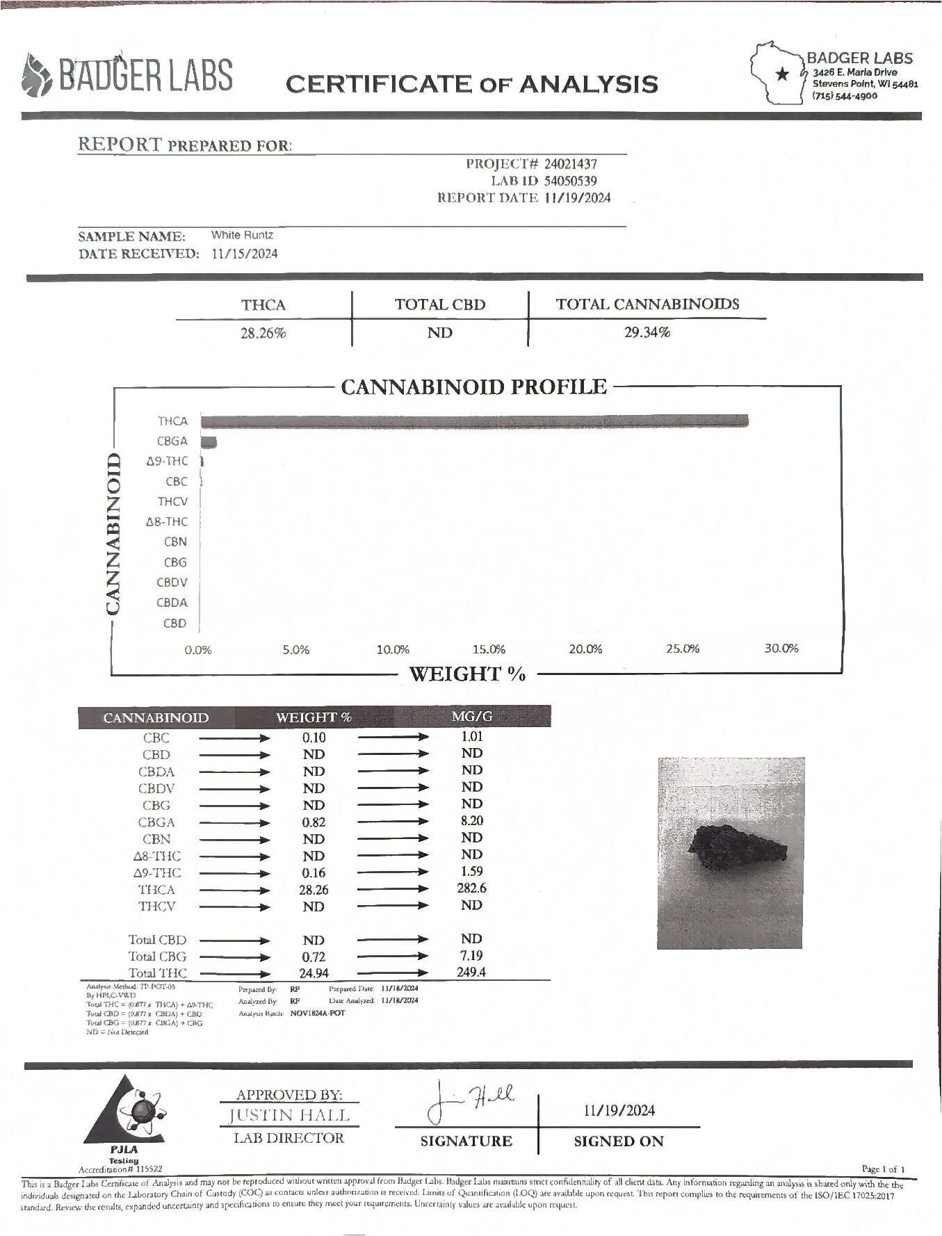 White Runtz- Hybrid/Indica - 28.26% THCA - Image 2