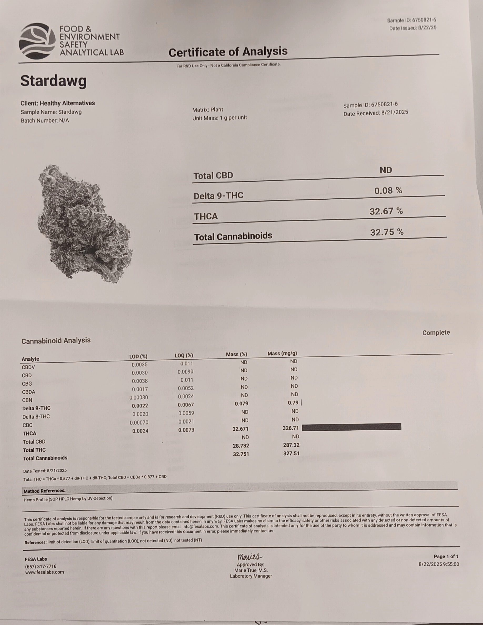 Stardawg - Hybrid/Sativa - 32..6% THCA - Image 2